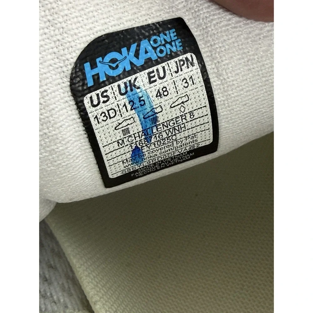 Size 13 Hoka Challenger 8 Mens Running Shoes White Neon Citrus Athletic Sneakers